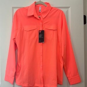Under Armour Women’s Lightweight Orange Long Sleeve Button up Shirt